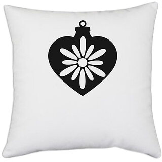                       UDNAG White Polyester 'Christmass | Christmas Bauble 20' Pillow Cover [16 Inch X 16 Inch]                                              