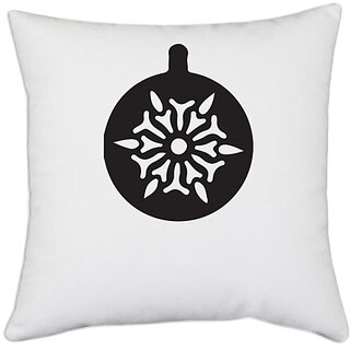                       UDNAG White Polyester 'Christmass | Christmas Bauble 29' Pillow Cover [16 Inch X 16 Inch]                                              