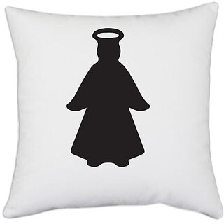                       UDNAG White Polyester 'Christmass | Christmas Bauble 31' Pillow Cover [16 Inch X 16 Inch]                                              