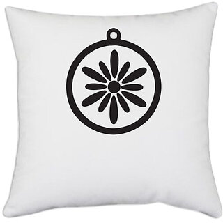                       UDNAG White Polyester 'Christmass | Christmas Bauble 39' Pillow Cover [16 Inch X 16 Inch]                                              