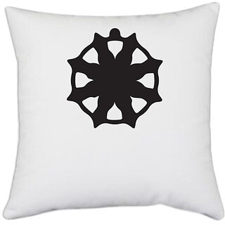                       UDNAG White Polyester 'Christmass | Christmas Bauble 47' Pillow Cover [16 Inch X 16 Inch]                                              