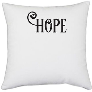                       UDNAG White Polyester 'Christmass | Christmas hope' Pillow Cover [16 Inch X 16 Inch]                                              