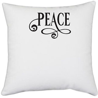                       UDNAG White Polyester 'Christmass | Christmas peach' Pillow Cover [16 Inch X 16 Inch]                                              
