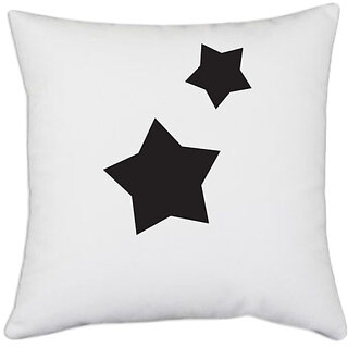                       UDNAG White Polyester 'Christmass | Christmas Star' Pillow Cover [16 Inch X 16 Inch]                                              