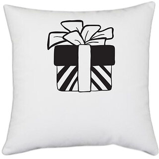                       UDNAG White Polyester 'Christmass | Christmas Santa Gift' Pillow Cover [16 Inch X 16 Inch]                                              