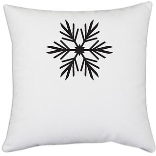                       UDNAG White Polyester 'Christmass | Christmas Elements6' Pillow Cover [16 Inch X 16 Inch]                                              