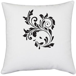                       UDNAG White Polyester 'Floral | Decorative Floral2' Pillow Cover [16 Inch X 16 Inch]                                              