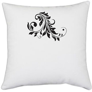                       UDNAG White Polyester 'Floral | Decorative Floral3' Pillow Cover [16 Inch X 16 Inch]                                              