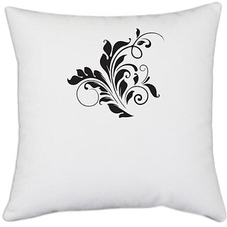                       UDNAG White Polyester 'Floral | Decorative Floral4' Pillow Cover [16 Inch X 16 Inch]                                              