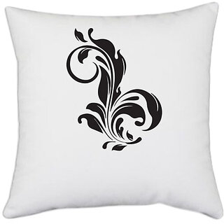                       UDNAG White Polyester 'Floral | Decorative Floral5' Pillow Cover [16 Inch X 16 Inch]                                              