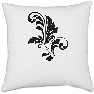                       UDNAG White Polyester 'Floral | Decorative Floral6' Pillow Cover [16 Inch X 16 Inch]                                              