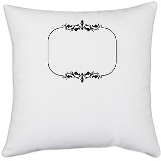                       UDNAG White Polyester 'Frame | Decorative Frame2' Pillow Cover [16 Inch X 16 Inch]                                              
