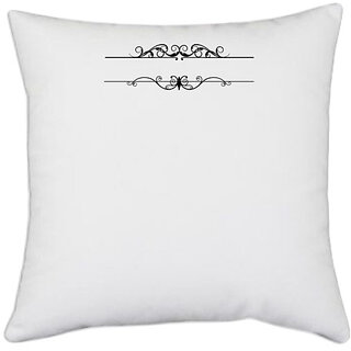                       UDNAG White Polyester 'Design | Door Sign Decal' Pillow Cover [16 Inch X 16 Inch]                                              
