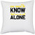 UDNAG White Polyester 'Reading | we read to know that we are not alone' Pillow Cover [16 Inch X 16 Inch]