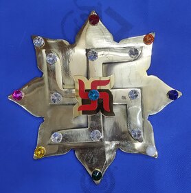 VSP VASTU SAMADHAN - 148 BRASS LOTUS PLATE for ENHANCES Overall Effects of Nine Planets  Remove All Your VASTU DOSH