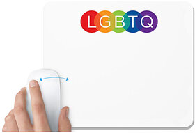 UDNAG White Mousepad 'LGBTQ | LGBTQ' for Computer / PC / Laptop [230 x 200 x 5mm]