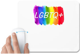 UDNAG White Mousepad 'LGBTQ+ | LGBTQ' for Computer / PC / Laptop [230 x 200 x 5mm]