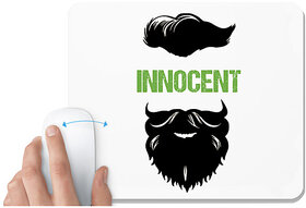 UDNAG White Mousepad 'Beared | Innocent' for Computer / PC / Laptop [230 x 200 x 5mm]