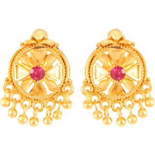                       Mini Shimmering Beautiful Gold Plated Screw back studs CZ Earring for Women and Girls                                              