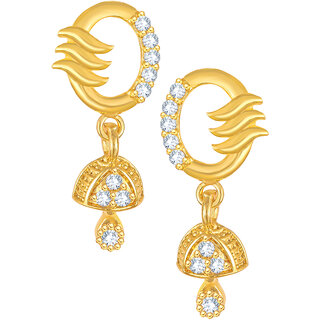                       Vighnaharta Allure Beautiful Gold Plated Screw back alloy dangler studs Jhumki Earring for Women and Girls [VFJ1879ERG ]                                              