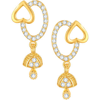                       Vighnaharta Glittering Gold Plated Screw back alloy dangler studs Jhumki Earring for Women and Girls [VFJ1882ERG ]                                              