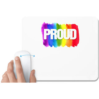 UDNAG White Mousepad 'LGBTQ | Proud to be LGBTQ' for Computer / PC / Laptop [230 x 200 x 5mm]