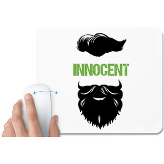                      UDNAG White Mousepad 'Beared | Innocent' for Computer / PC / Laptop [230 x 200 x 5mm]                                              