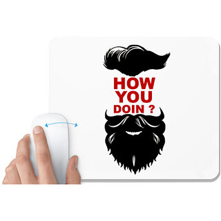 UDNAG White Mousepad 'Beared | How you doing' for Computer / PC / Laptop [230 x 200 x 5mm]