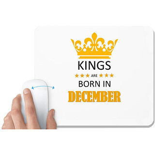                       UDNAG White Mousepad 'Birthday | Kings are born in December' for Computer / PC / Laptop [230 x 200 x 5mm]                                              