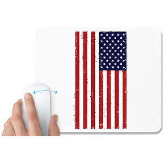                       UDNAG White Mousepad 'Amerikan Flag | American Flag' for Computer / PC / Laptop [230 x 200 x 5mm]                                              