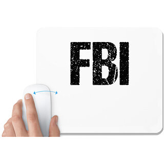                       UDNAG White Mousepad 'FBI' for Computer / PC / Laptop [230 x 200 x 5mm]                                              