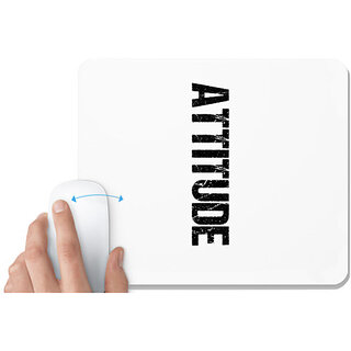                       UDNAG White Mousepad 'Attitude' for Computer / PC / Laptop [230 x 200 x 5mm]                                              