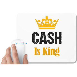                       UDNAG White Mousepad 'King | Cash is King' for Computer / PC / Laptop [230 x 200 x 5mm]                                              