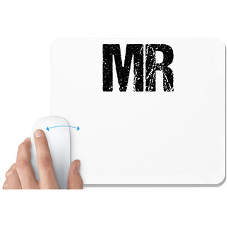                       UDNAG White Mousepad 'Mr' for Computer / PC / Laptop [230 x 200 x 5mm]                                              