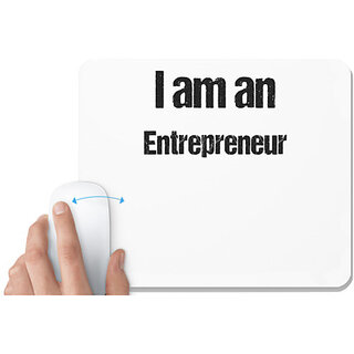                       UDNAG White Mousepad 'Entrepreneur | I am Entrepreneur' for Computer / PC / Laptop [230 x 200 x 5mm]                                              