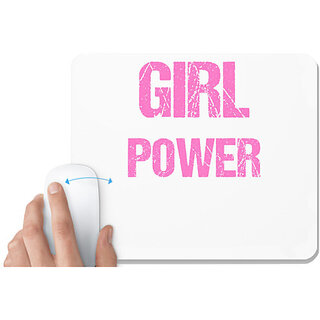                       UDNAG White Mousepad 'Girl Power | Girl Power' for Computer / PC / Laptop [230 x 200 x 5mm]                                              