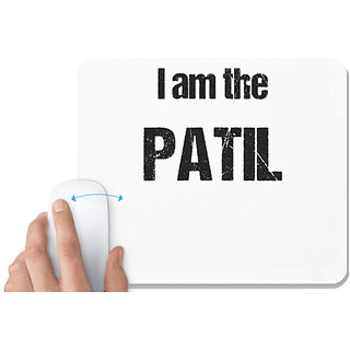                       UDNAG White Mousepad 'Patil | I am the Patil' for Computer / PC / Laptop [230 x 200 x 5mm]                                              