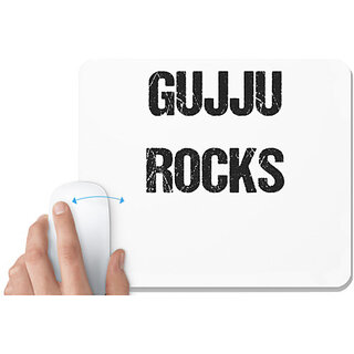                       UDNAG White Mousepad 'Guju | Guju rocks' for Computer / PC / Laptop [230 x 200 x 5mm]                                              