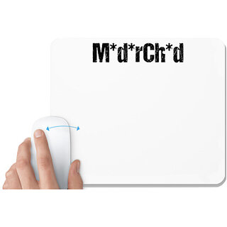                       UDNAG White Mousepad 'Word | M*d*rch*d' for Computer / PC / Laptop [230 x 200 x 5mm]                                              