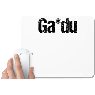                       UDNAG White Mousepad 'Word | Ga*du' for Computer / PC / Laptop [230 x 200 x 5mm]                                              