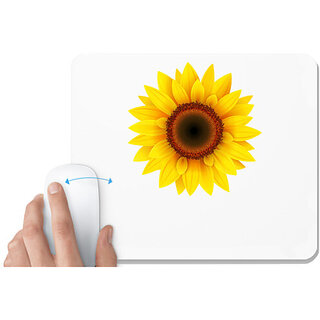                       UDNAG White Mousepad 'Flower | Sunflower' for Computer / PC / Laptop [230 x 200 x 5mm]                                              