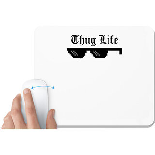                       UDNAG White Mousepad 'Thug life' for Computer / PC / Laptop [230 x 200 x 5mm]                                              