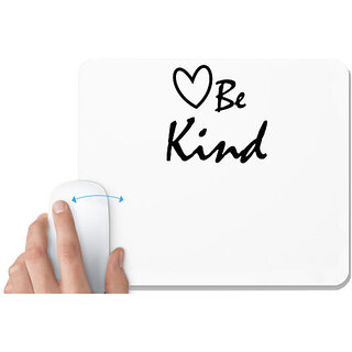                       UDNAG White Mousepad 'Heart | Heart be Kind' for Computer / PC / Laptop [230 x 200 x 5mm]                                              