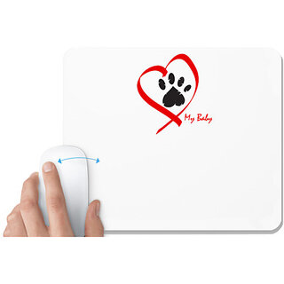 UDNAG White Mousepad 'Love | Love my Baby' for Computer / PC / Laptop [230 x 200 x 5mm]