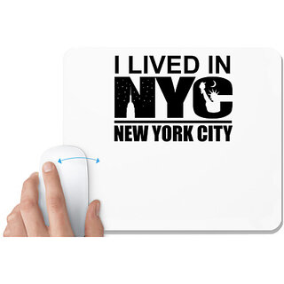                      UDNAG White Mousepad 'New York | I live in NYC New York city' for Computer / PC / Laptop [230 x 200 x 5mm]                                              