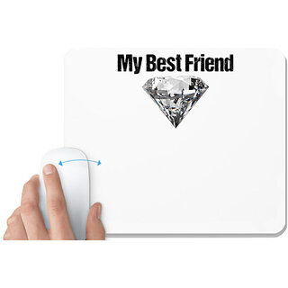                       UDNAG White Mousepad 'Diamond | My best friend' for Computer / PC / Laptop [230 x 200 x 5mm]                                              