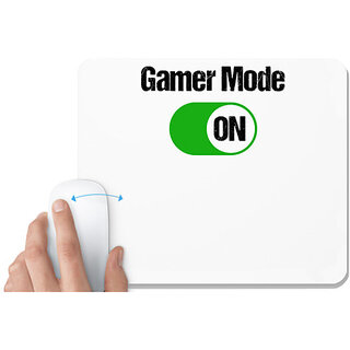                       UDNAG White Mousepad 'Gamer | Game mode On' for Computer / PC / Laptop [230 x 200 x 5mm]                                              