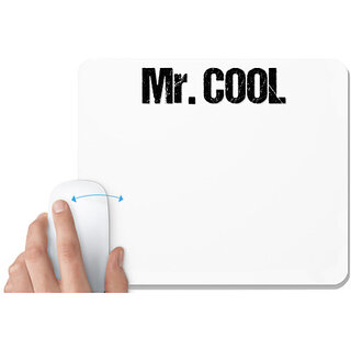                       UDNAG White Mousepad 'Cool | Mr. Cool' for Computer / PC / Laptop [230 x 200 x 5mm]                                              