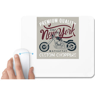                       UDNAG White Mousepad 'Premium Quality New York Motorcycles' for Computer / PC / Laptop [230 x 200 x 5mm]                                              