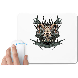                       UDNAG White Mousepad 'Death | Death hell motor' for Computer / PC / Laptop [230 x 200 x 5mm]                                              